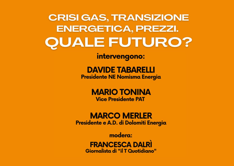 Scopri di più sull'articolo “Crisi gas, transizione energetica, prezzi. Quale futuro?” Coredo | 4 novembre ore 17.00